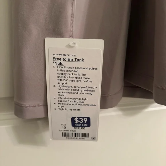 lululemon athletica Smoky Blush Free To Be Tank - nulu - Picture 5 of 5